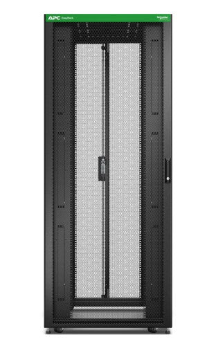 APC Easy Rack, 42U, Black, With Roof, Castors, Feet, 4 Brackets, and Side Panels, No Bottom, 1991H x 800W x 1100D mm