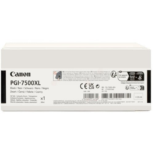 Canon 2774C001/PGI-7500BK Printhead cartridge black, 20K pages 389ml for Canon WG 7550