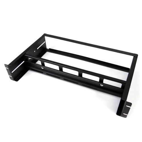 StarTech.com 2U DIN Rail Kit for Standard 19" Rack - Adjustable Depth Rackmount DIN Rail with Top Hat, Mini, G Rails, 27lbs/12.5kg Weight Capacity