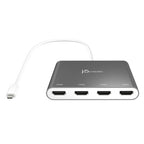 j5create JCA366-N USB-C™ to 4-Port HDMI™ Multi-Monitor Adapter, Silver