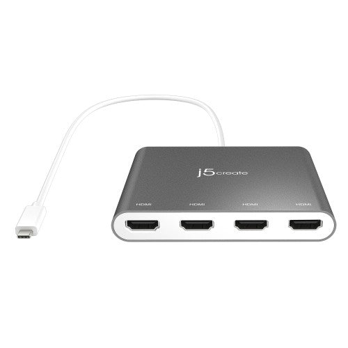 j5create JCA366-N USB-C™ to 4-Port HDMI™ Multi-Monitor Adapter, Silver