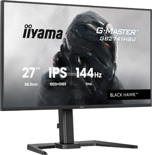 iiyama G-MASTER Get ahead with the 27" GB2741HSU Black Hawk monitor with IPS Panel Technology, 1ms MPRT and height adjustabe stand