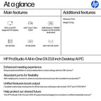 HP ProStudio 4 All-in-One G1i 23.8 inch Desktop AI PC Intel Core Ultra 7 60.5 cm (23.8") 1920 x 1080 pixels 24 GB DDR5-SDRAM Windows 11 Pro Wi-Fi 6E (802.11ax)