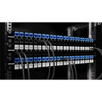Intellinet 19" 48-Port Shielded Blank Patch Panel, 1U, Unloaded 19-inch Rackmount Keystone Panel for High-density Installations, Removable Cable-Management Bar, Black