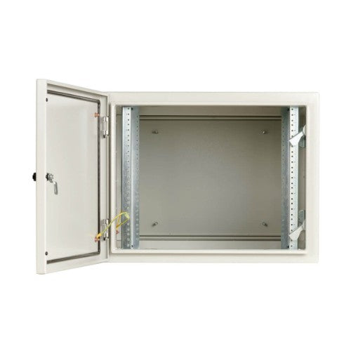Tripp Lite SRN4G9USDP SmartRack Industrial Enclosure with Lock - NEMA 4, Wall Mount, Metal Construction, Hinged Back, 32 in. Depth, 9U, Gray
