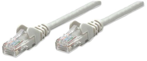 Intellinet Network Patch Cable, Cat5e, 3m, Grey, CCA, U/UTP, PVC, RJ45, Gold Plated Contacts, Snagless, Booted, Lifetime Warranty