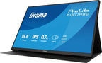 iiyama ProLite 15.6″ portable Full HD IPS monitor with USB‑C, built‑in speakers & leather cover