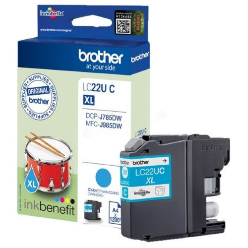 Brother LC-22UC Ink cartridge cyan XL, 1.2K pages ISO/IEC 24711 for Brother DCP-J 785