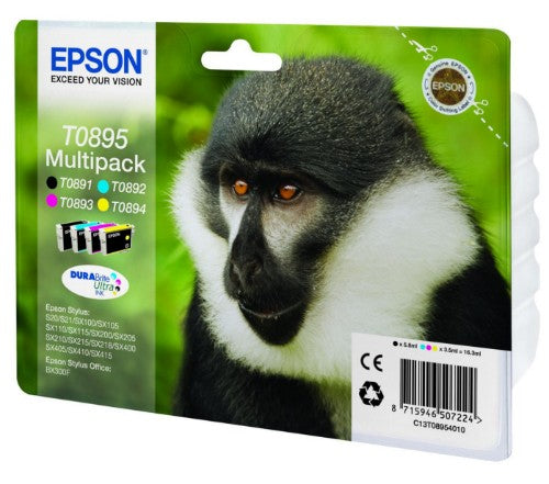 Epson Monkey T0895 DURABrite Ultra Multipack 4-colours Ink