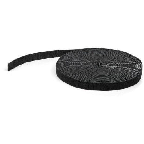 StarTech.com 50ft (15.2m) Hook and Loop Roll, Black, Cut-to-Size Reusable Cable Ties, Bulk Industrial Wire Fastener Tape, Adjustable Fabric Wraps, Reusable Self Gripping Cable Management Straps