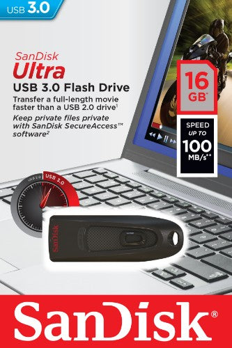 SanDisk Ultra USB flash drive 16 GB USB Type-A 3.2 Gen 1 (3.1 Gen 1) Black