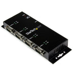 StarTech.com 4 Port USB to DB9 RS232 Serial Adapter Hub – Industrial DIN Rail and Wall Mountable - TAA