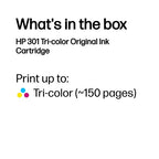 HP CH562EE/301 Printhead cartridge color, 150 pages ISO/IEC 24711 3ml for HP DeskJet 1000/1010/Envy 5530/OfficeJet 4630
