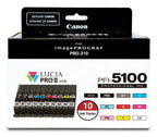 Canon 6951C009/PFI-5100 Ink cartridge multi pack MBK,PBK,C,M,Y,PC,PM,R,GY,CO Pack=10 for Canon IPF PRO-310