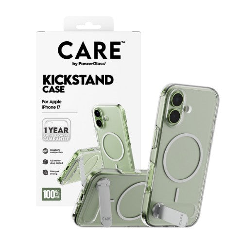 PanzerGlass CARE by ® Feature Case Transparent w. Kickstand & MagSafe iPhone 17