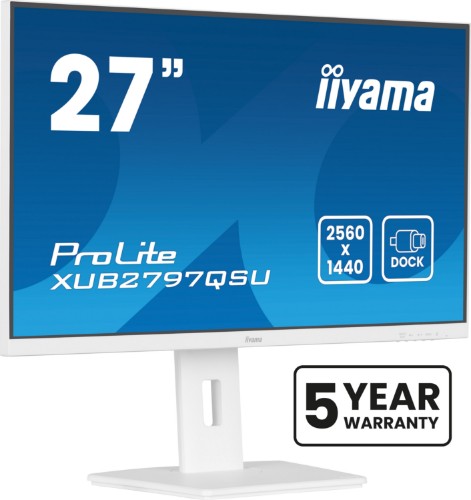 iiyama ProLite 27” QHD IPS technology panel with USB hub and 100Hz refresh rate and 150mm height adjustable stand
