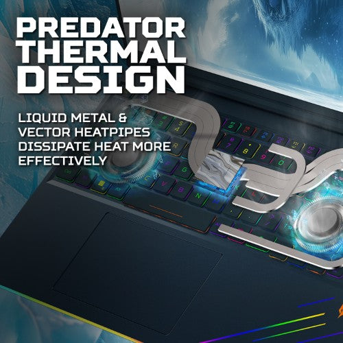 Acer Predator Helios 16 AI (PH16-73) Intel Ultra 9, 64GB, 1TB SSD, RTX5090, 16" WQXGA, Windows 11 Gaming Laptop