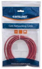 Intellinet Network Patch Cable, Cat6, 0.5m, Red, CCA, U/UTP, PVC, RJ45, Gold Plated Contacts, Snagless, Booted, Lifetime Warranty