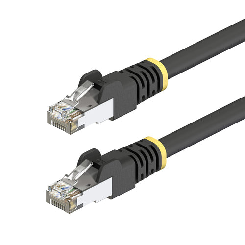 StarTech.com 3m Black Cat6A Outdoor Ethernet Cable, Snagless RJ45, S/FTP, 23AWG Pure Bare Copper, 500MHz, Shielded Outdoor Rated Patch Cord, UV Resistant