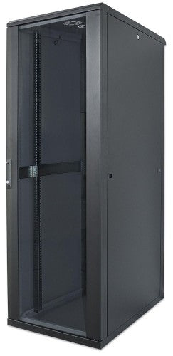 Intellinet 19" Network Cabinet - Free Standing, 32U, 600x600mm (width x depth), Black, Flatpack, Max 1500kg, Multi-Point Door Lock, One Lock Per Side Panel, Usable Depth 123 to 373mm, IP20 rated, Rack, Steel