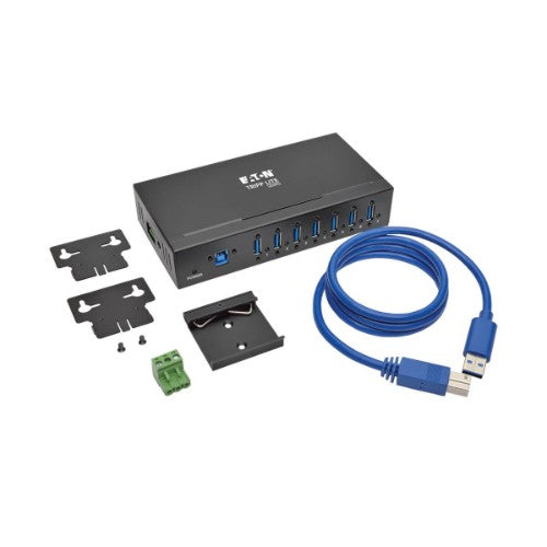 Tripp Lite U360-007-IND 7-Port Industrial-Grade USB 3.x (5Gbps) Hub - 20 kV ESD Immunity, Metal Housing, Mountable