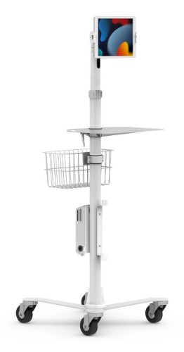 Compulocks Universal Tablet Cling Medical Rolling Cart Extended White