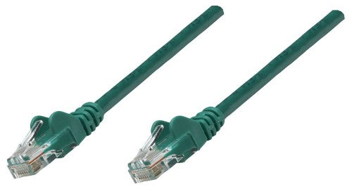Intellinet Network Patch Cable, Cat6, 0.25m, Green, CCA, U/UTP, PVC, RJ45, Gold Plated Contacts, Snagless, Booted, Lifetime Warranty