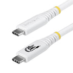 StarTech.com 2m (6ft) USB4 Cable, 20Gbps, USB-IF Certified USB-C Cable, 240W PD EPR, 4K 120Hz DP 2.1, TPE Jacket, White USB-C Cord