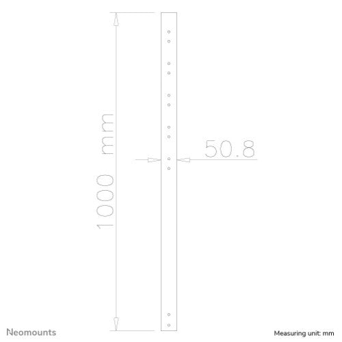 Neomounts FPMA-CP100BLACK Extension pole TV ceiling mount - h 100 cm