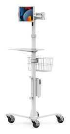 Compulocks Universal Tablet Cling Medical Rolling Cart Extended White