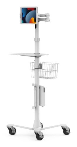 Compulocks Universal Tablet Cling Medical Rolling Cart Extended White