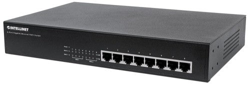 Intellinet 8-Port Gigabit Ethernet PoE+ Switch, 8 x PoE ports, IEEE 802.3at/af Power-over-Ethernet (PoE+/PoE), Endspan, Desktop (UK power cord)