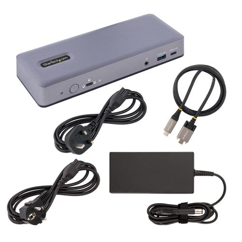 StarTech.com USB-C Docking Station - Multi Monitor HDMI/DP/DP Alt Mode USB-C Dock - 3x 4K30 / 2x 4K60 - 7-Port USB Hub - 60W Power Delivery - GbE - 3.5mm Audio - Works With Chromebook certified - TAA