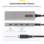 StarTech.com 4-Port USB-C Hub, 10Gbps, 100W PD Charging, 4x USB-C Ports, Overcurrent Protection, PCR Aluminum, For MacBook / Dell / ThinkPad / HP / iPad / Tablet