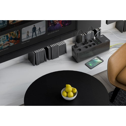 APC Back-UPS, 1050VA/600W Floor/Wall Mount, 230V, 8x UNEL outlets, USB Type A+C Port, User Replaceable Battery