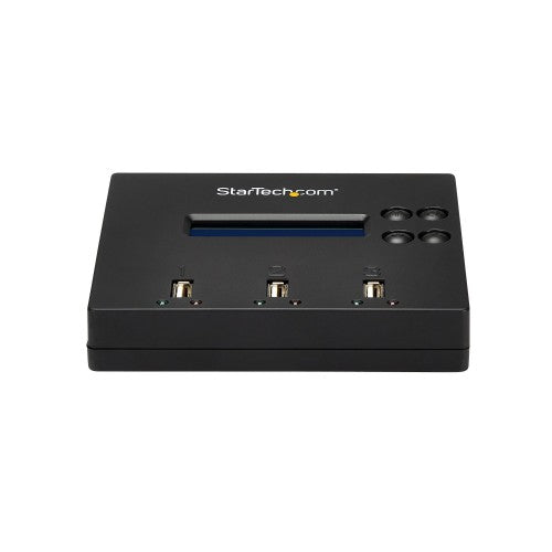 StarTech.com Standalone 1 to 2 USB Thumb Drive Duplicator and Eraser, Multiple USB Flash Drive Copier, System and File and Whole-Drive Copy at 1.5 GB/min, Single and 3-Pass Erase, LCD Display - TAA