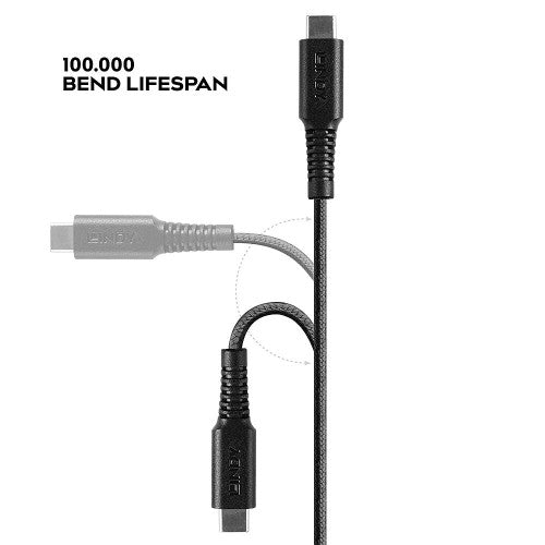 Lindy 0.5m Reinforced USB Type C to Lightning Charge and Sync Cable