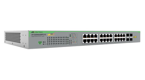 Allied Telesis AT-GS950/28PSV2-50 network switch Unmanaged Gigabit Ethernet (10/100/1000) Power over Ethernet (PoE) Grey