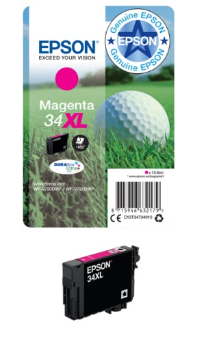 Epson C13T34734010/34XL Ink cartridge magenta high-capacity, 950 pages 10.8ml for Epson WF-3720
