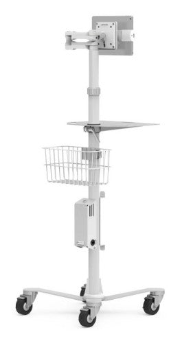 Compulocks Universal Tablet Cling Medical Rolling Cart Extended White