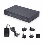 StarTech.com 4-Port KM Switch with Mouse Switching, USB Switch for Keyboard/Mouse, 3.5mm/USB Audio, Peripheral Sharing for 4 Computers, TAA Compliant