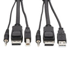 Tripp Lite DisplayPort KVM Cable Kit, 3 in 1 - 4K DisplayPort, USB, 3.5 mm Audio (3xM/3xM), 4:4:4, 1.83 m, Black