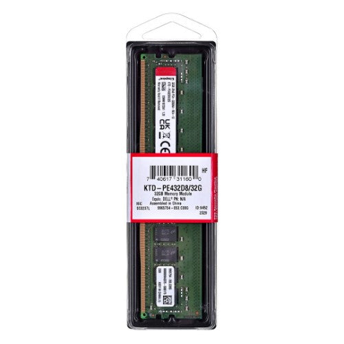 Kingston Technology KTD-PE432D8/32G memory module 32 GB 1 x 32 GB DDR4 3200 MT/s ECC