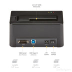 StarTech.com Single Bay Hard Drive Eraser, Standalone HDD/SSD Sanitizer, USB 3.0 to SATA II (3 Gbps), 9 Erase Modes, LCD Display, Secure Erase Hard Disk Sanitizer Dock, DB-9 Printer Port, TAA Compliant