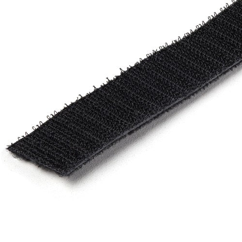 StarTech.com 25ft (7.6m) Hook and Loop Roll, Black, Cut-to-Size Reusable Cable Ties, Bulk Industrial Wire Fastener Tape, Adjustable Fabric Wraps, Reusable Self Gripping Cable Management Straps