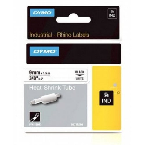 Dymo 18053/S0718280 Heat Shrink Tubes black / white 9mm x 1,5m for Dymo Rhino 6-12mm/19mm/24mm