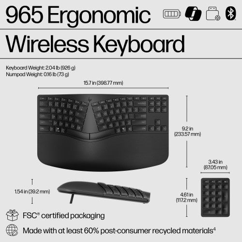HP 965 Ergonomic Wireless Keyboard