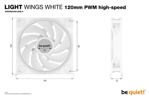 be quiet! Light Wings White | 120mm PWM high-speed Triple-Pack Computer case Fan 12 cm 3 pc(s)