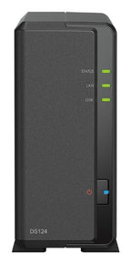 Synology DiskStation DS124 + 1 x HAT3300 12TB NAS Desktop Realtek RTD1619B 1 GB DDR4 HDD DiskStation Manager Black