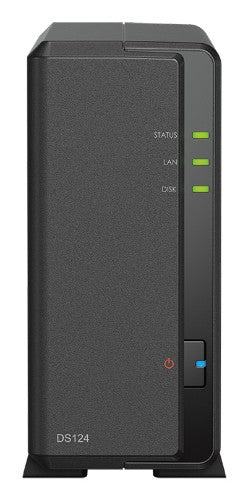 Synology DiskStation DS124 + 1 x HAT3300 12TB NAS Desktop Realtek RTD1619B 1 GB DDR4 HDD DiskStation Manager Black